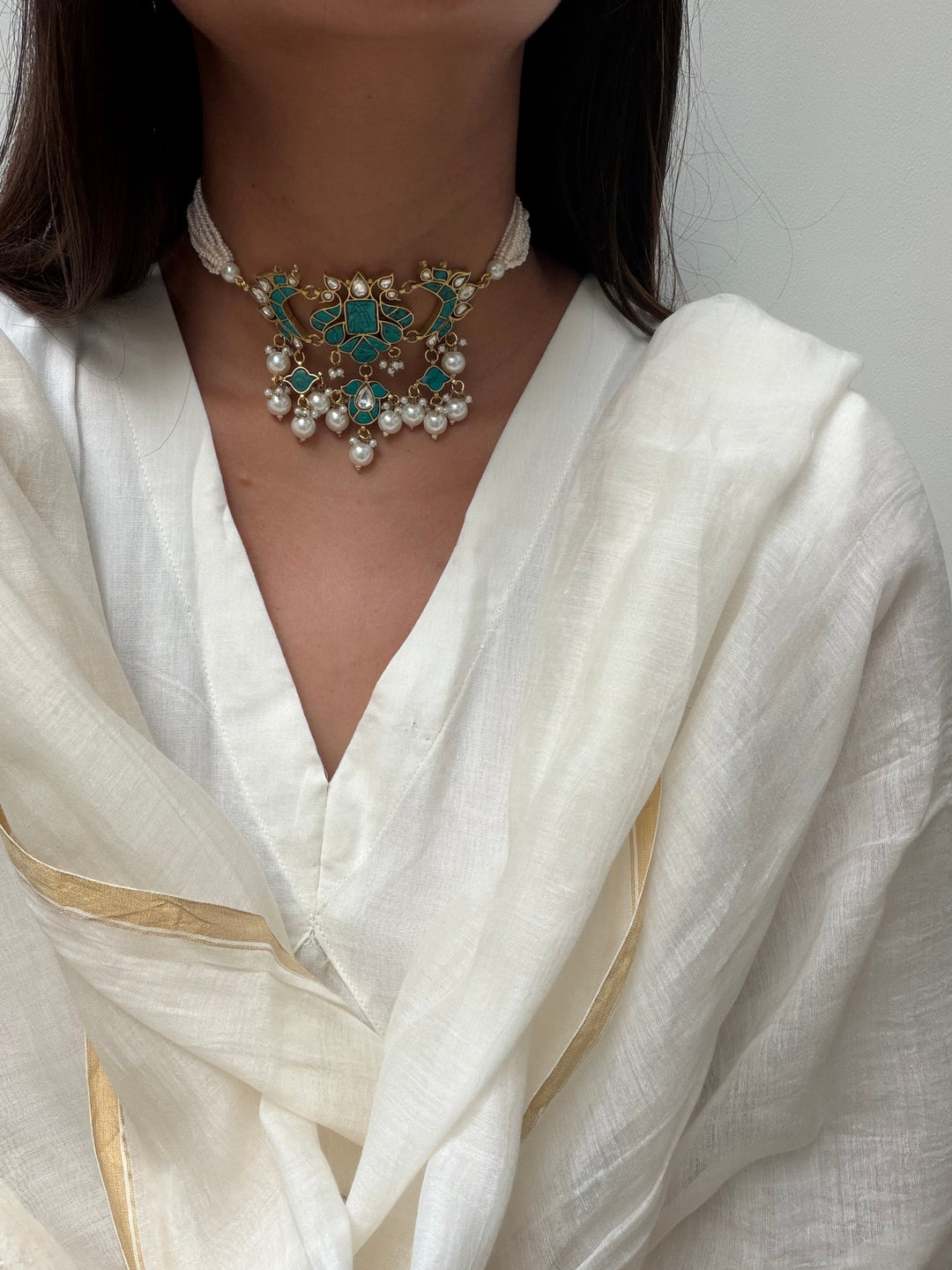 Firoza phool necklace set