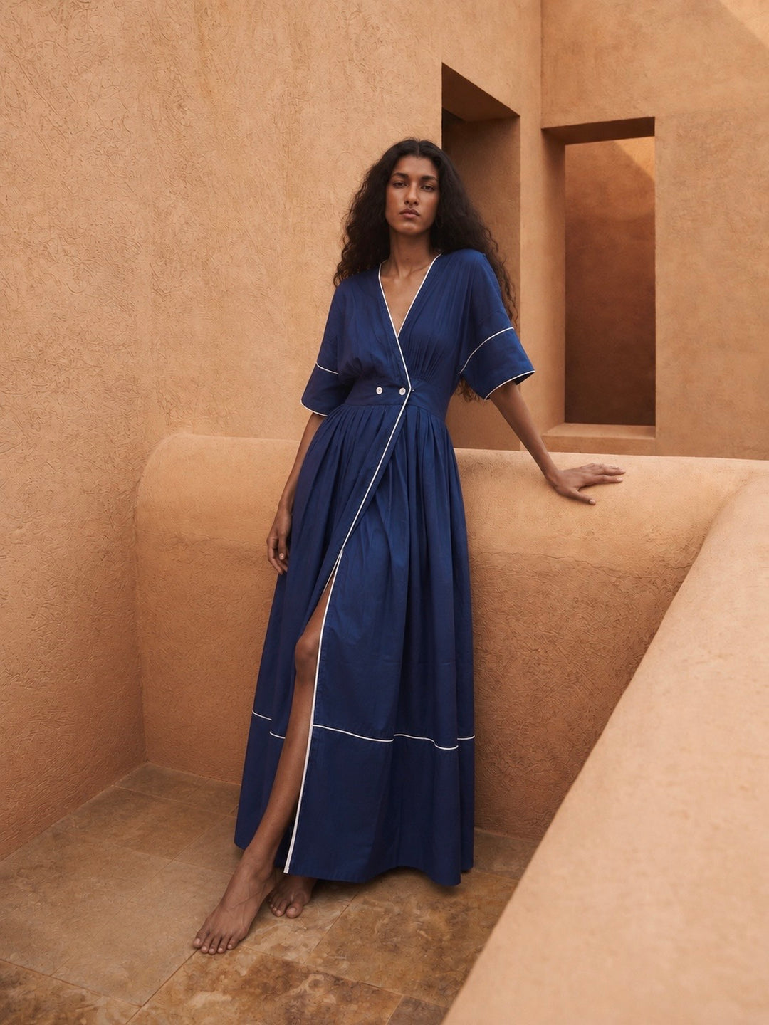 Juhi blue wrap dress