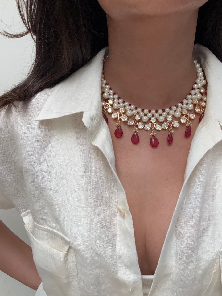 Pearl Bead 2 Necklace Set