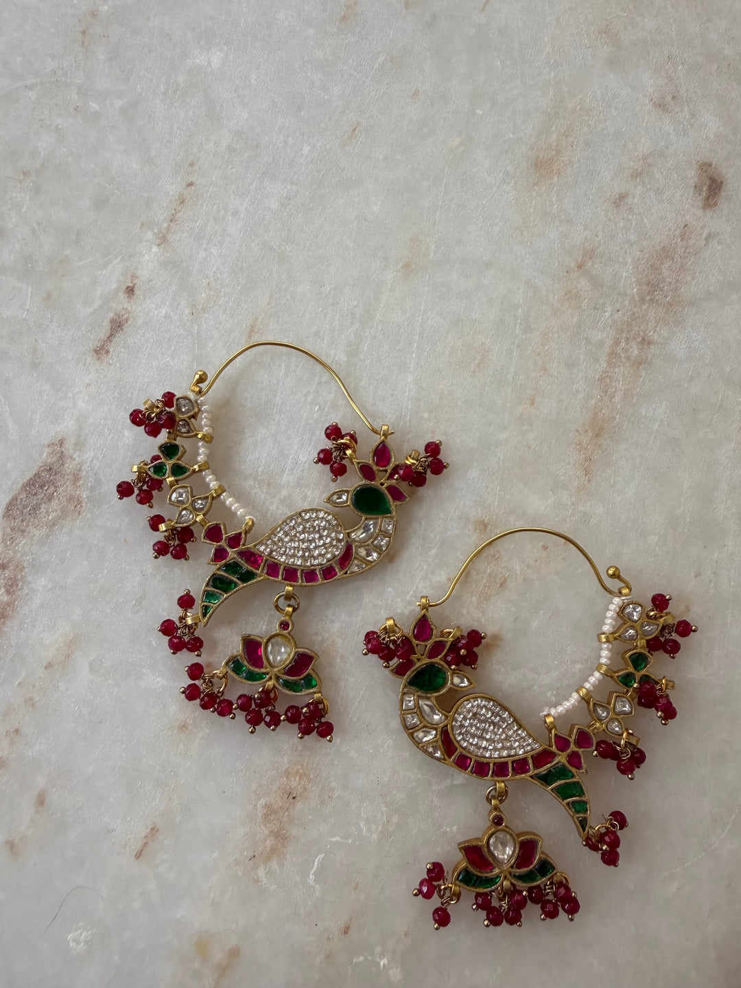 Peacock Multi color jhumka earrings