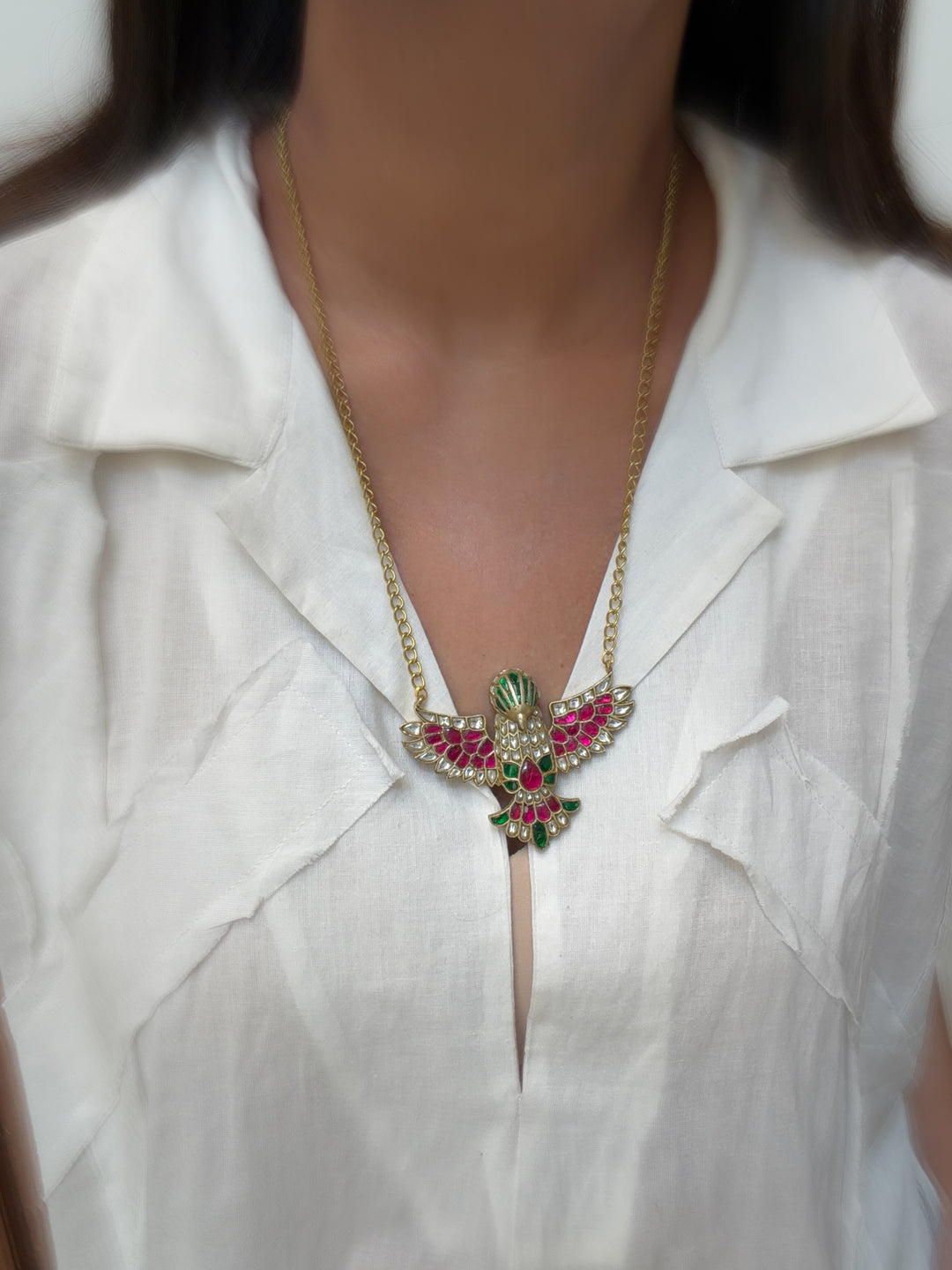 Sacred eagle multicolor necklace