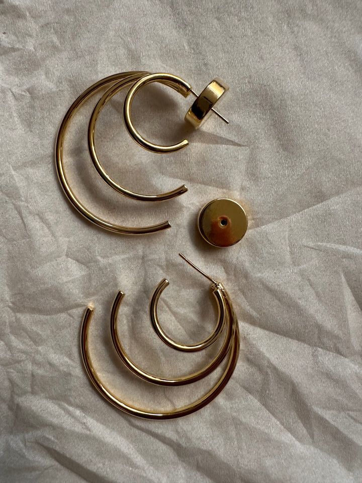 Tri tribal hoop earrings