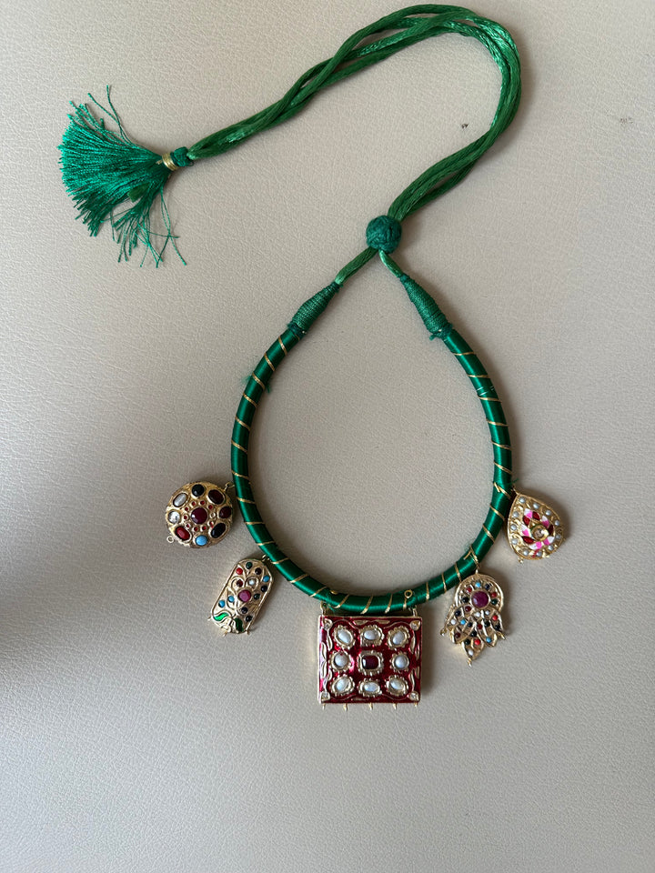 Tukdi Blue Aad Necklace