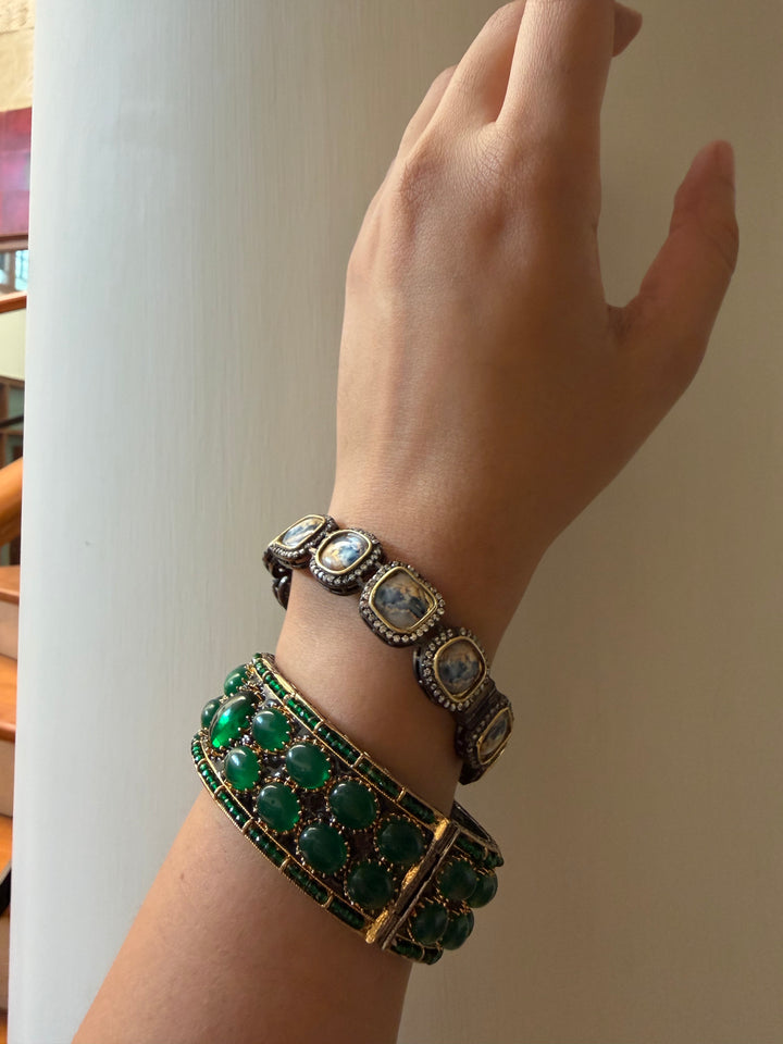 Mahima green bangle bracelet