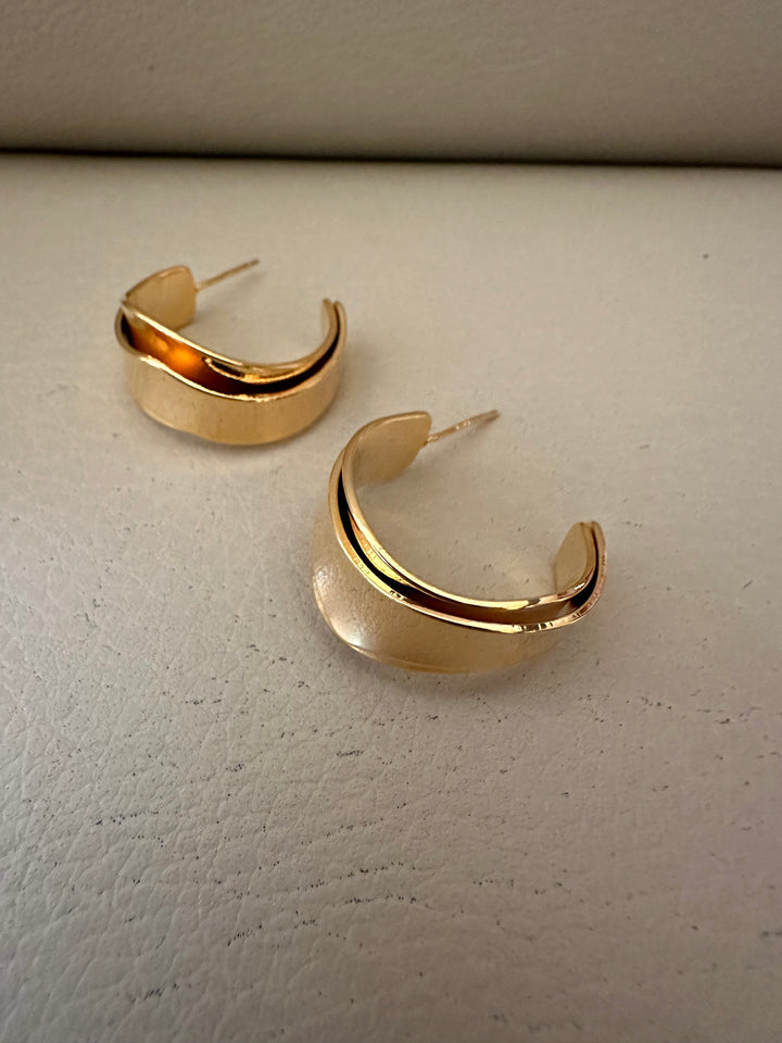 Naila three layer hoop earrinhs