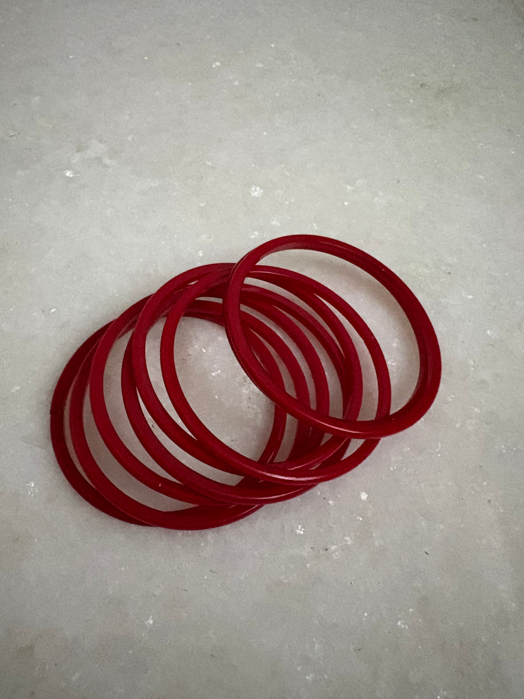 Red glass set of bangle bracelet