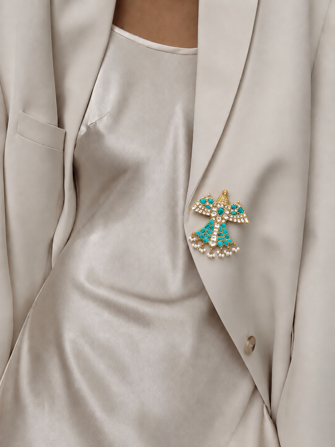 Turqoise eagle brooch pin