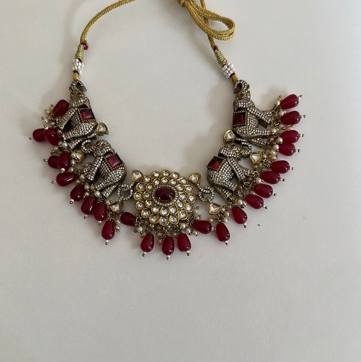 Ruby Elephant Necklace