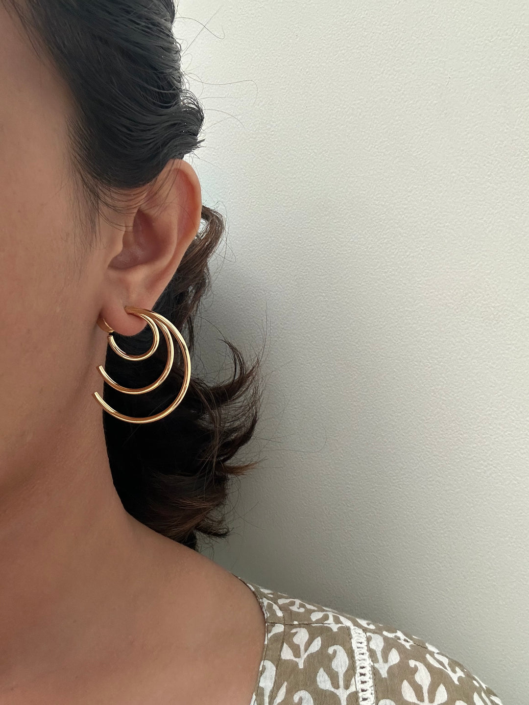 Tri tribal hoop earrings