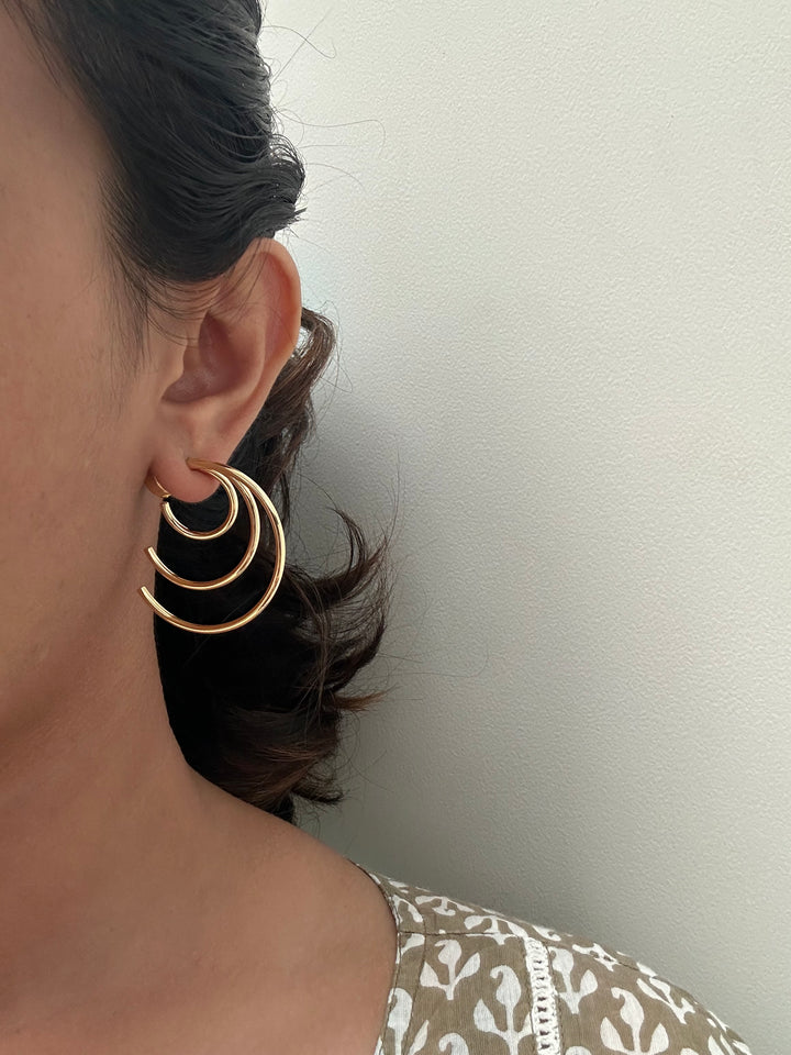 Tri tribal hoop earrings