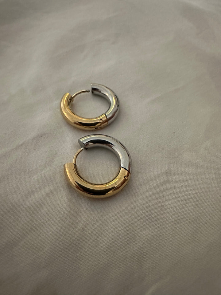 Silver gold small hoop earrings