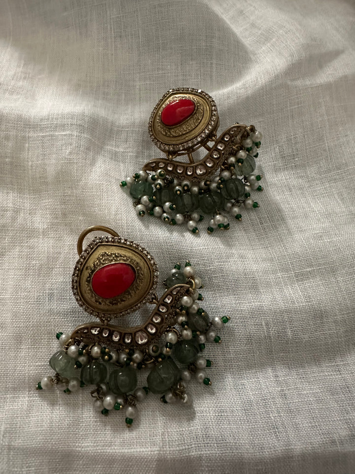 Navratan antique earrings
