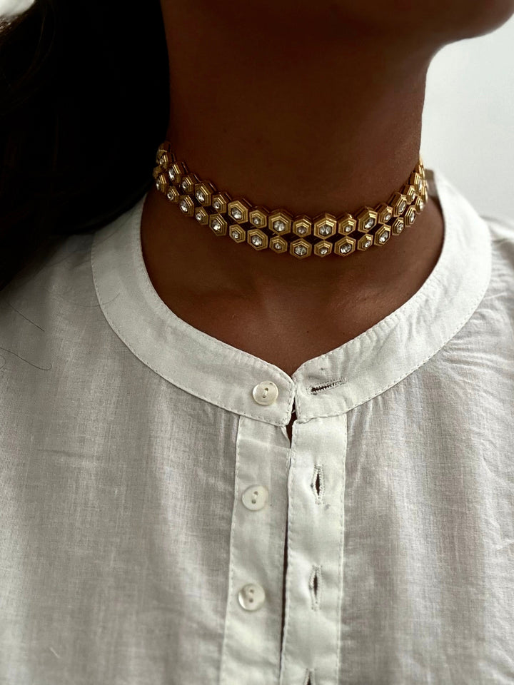 Antique Gold Choker Necklace Set