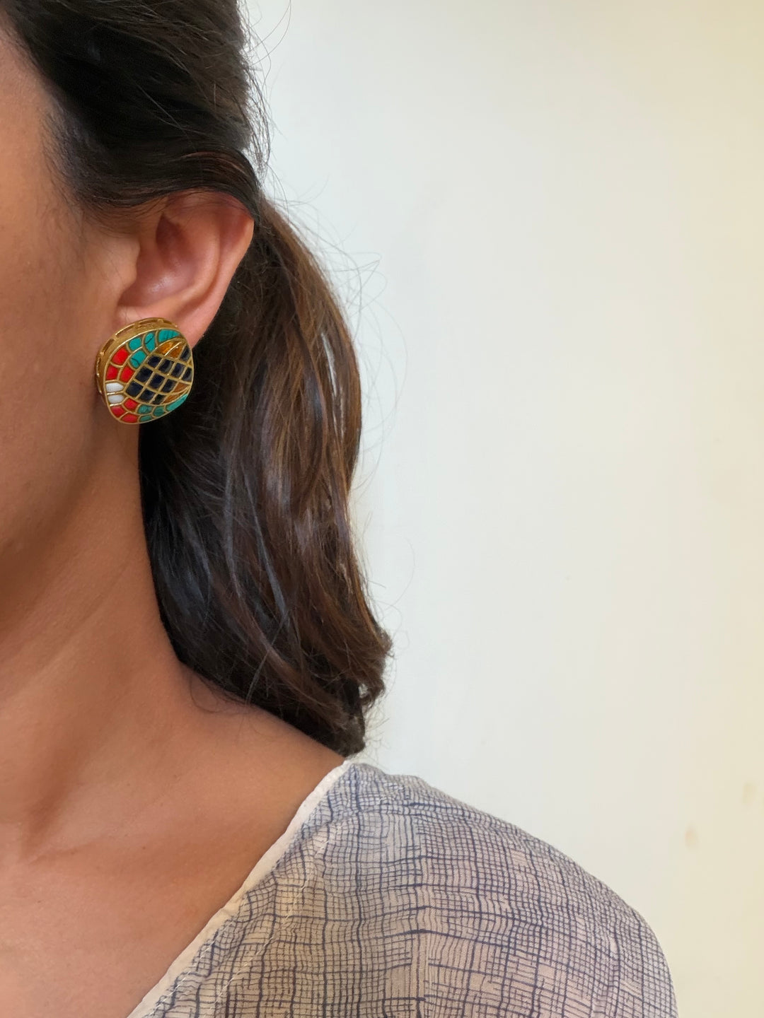 Mosaic stud earrings