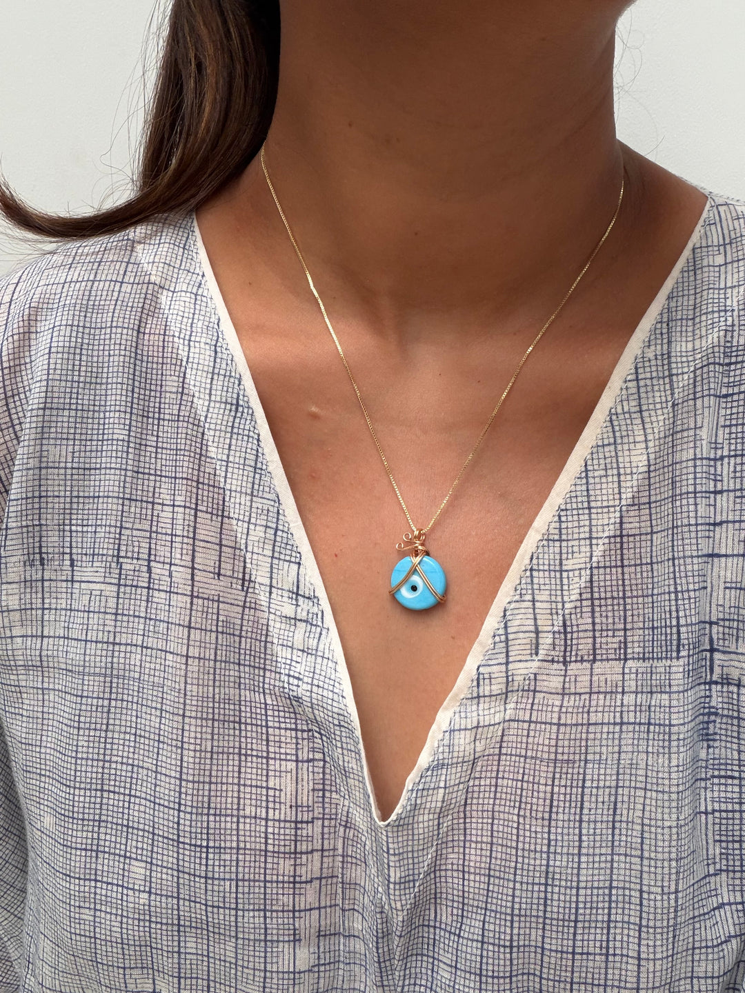 Evil eye charm necklace