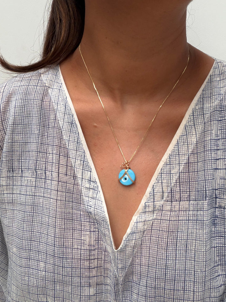 Evil eye charm necklace