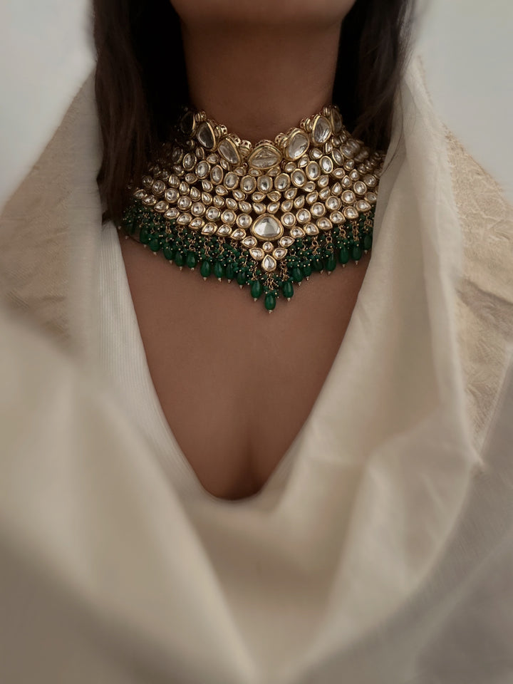 Empress Rani Green Necklace set