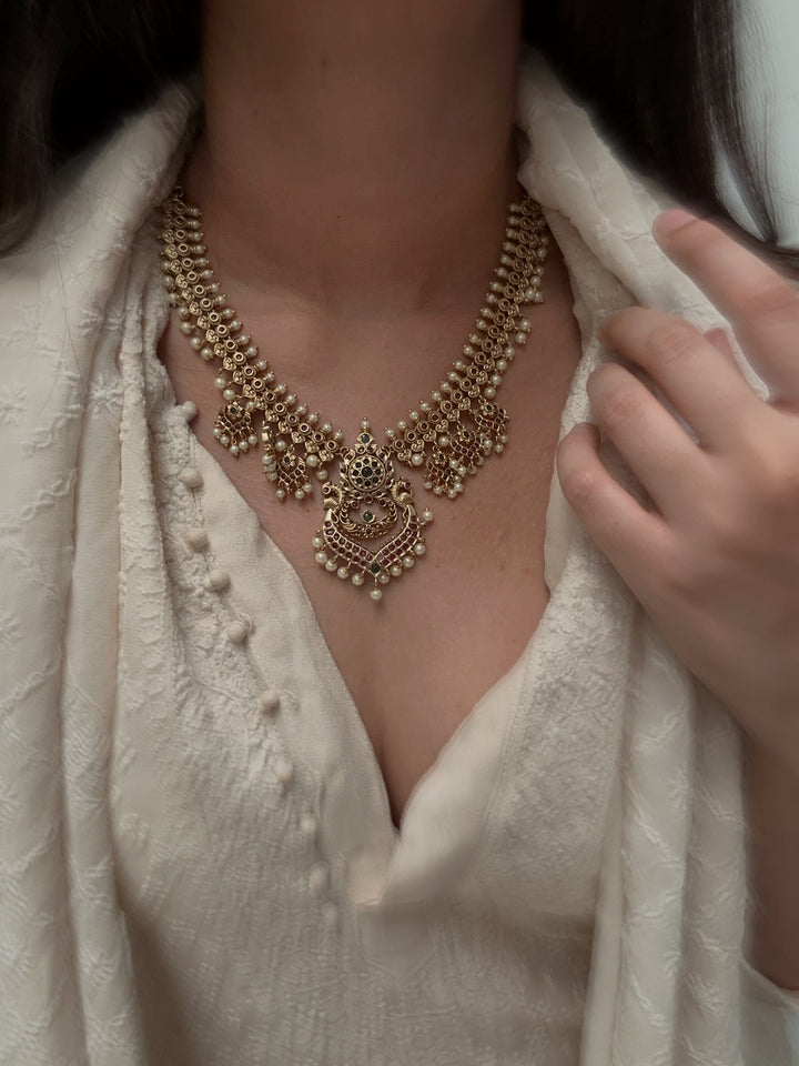 Rudrakshi temple necklace