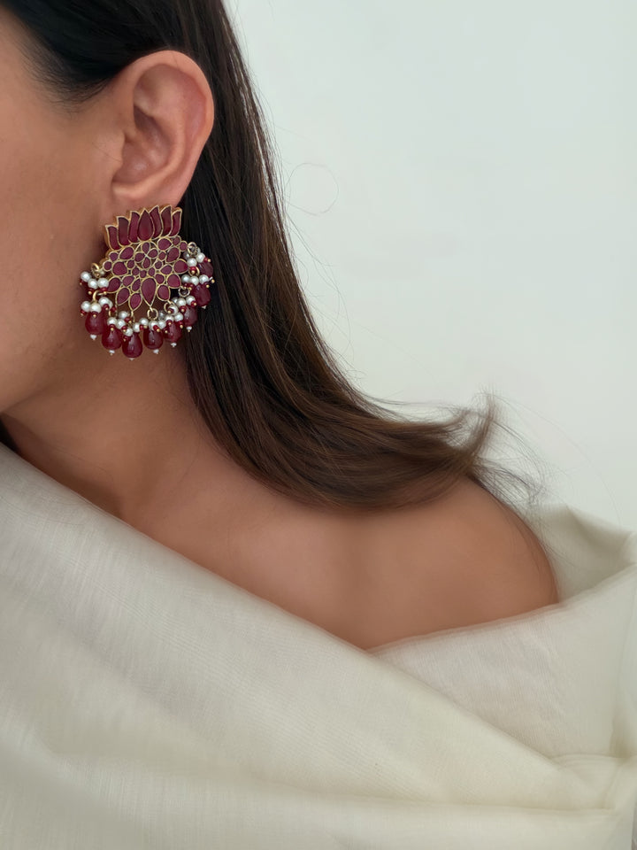 Midas 9 pink lotus earrings