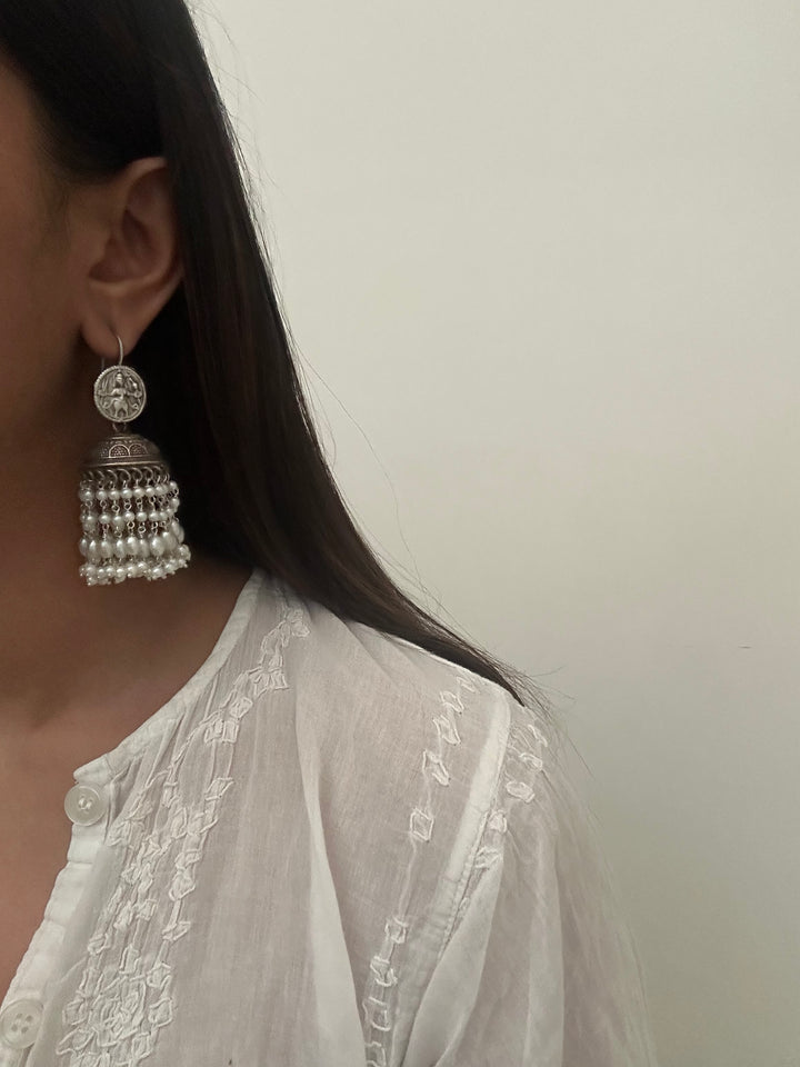 Antique pearl jhumki earrings