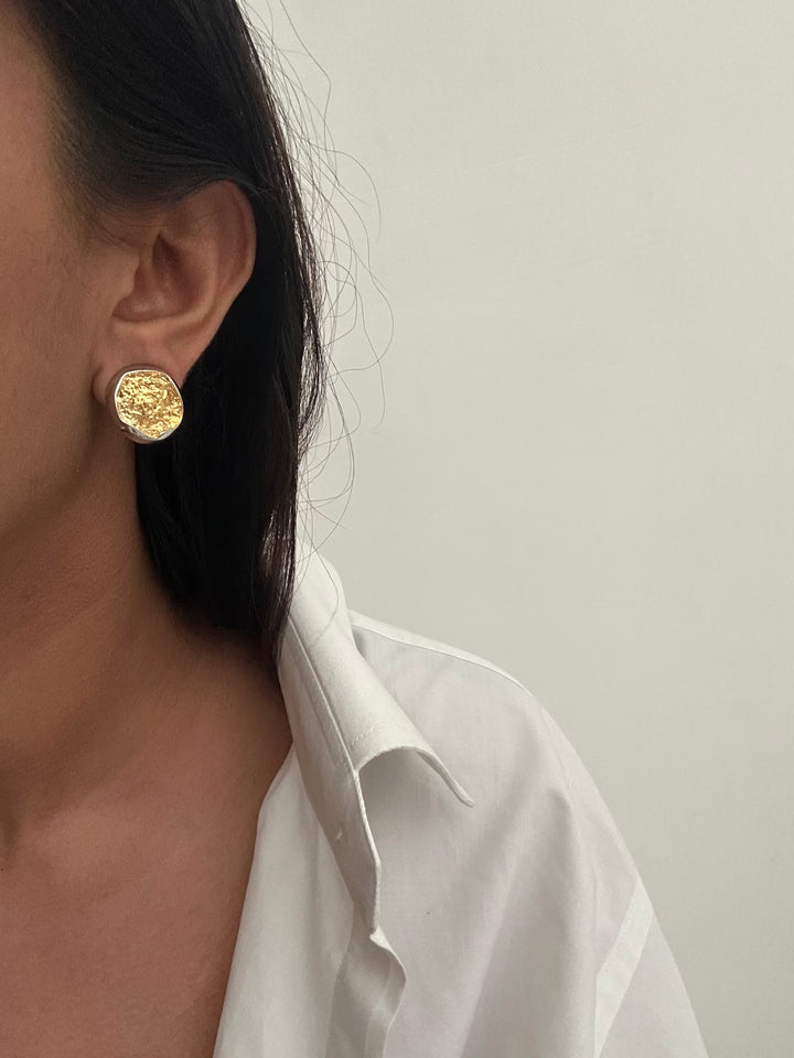 Molted Gold Stud Earrings