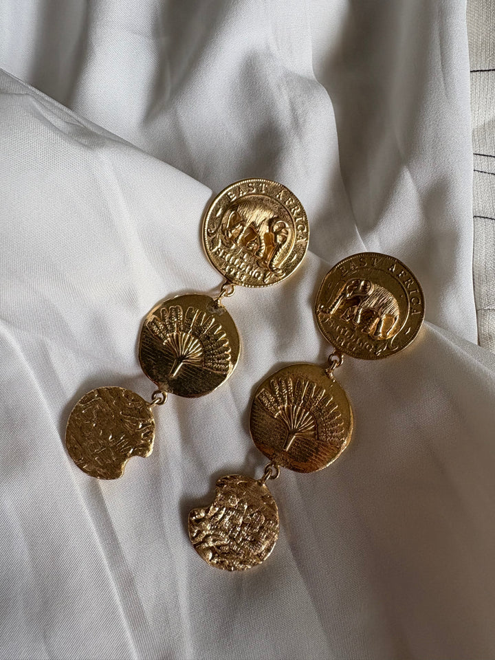 Palms eve coin earrings