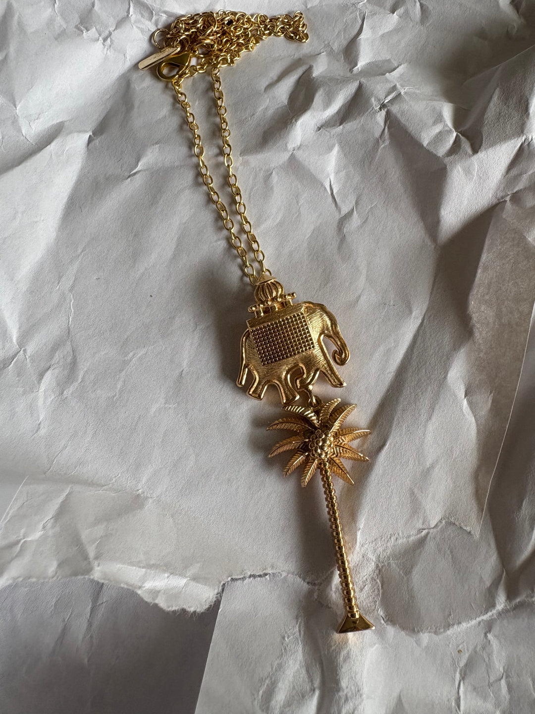 Elephant palm necklace