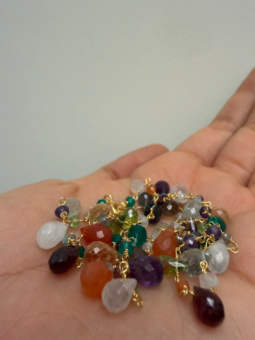 Sunset colored gemstone necklace
