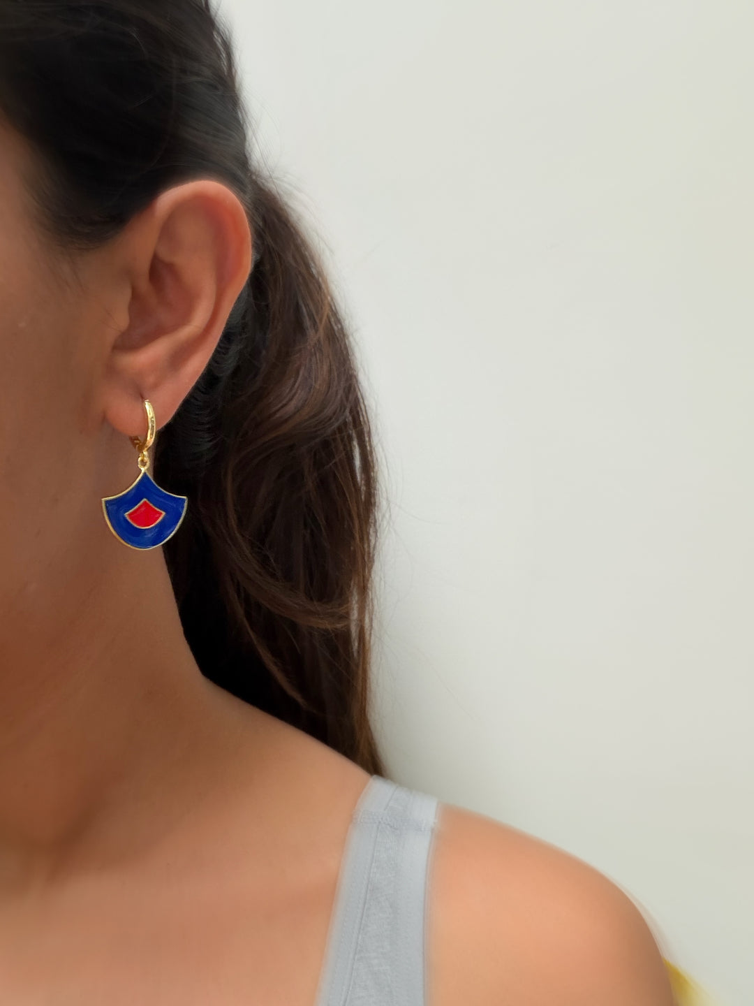 Jaipur art deco blue earrings