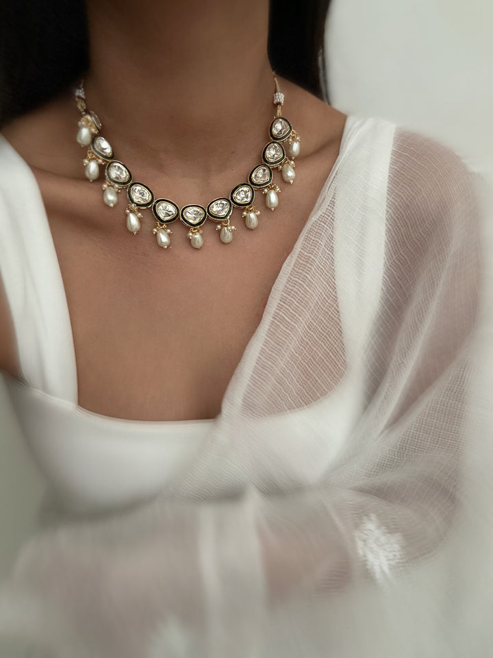 Shaima kaach polki necklace set