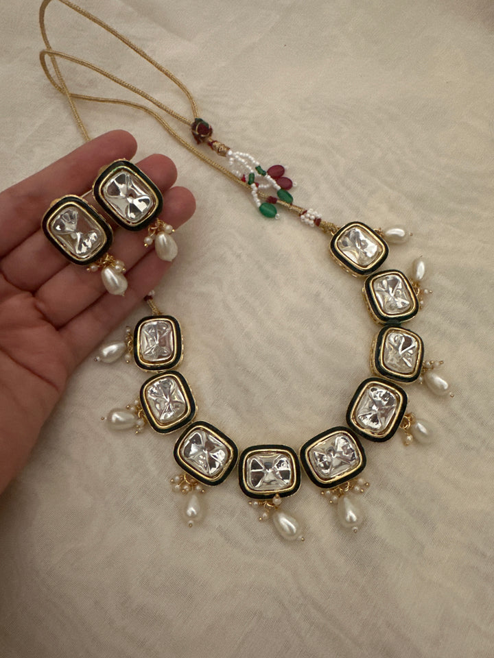 Shaima kaach polki 2 necklace set