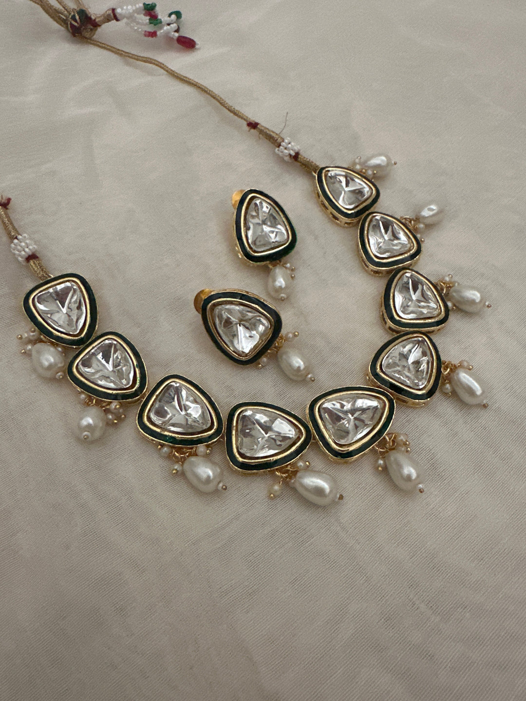 Shaima kaach polki necklace set