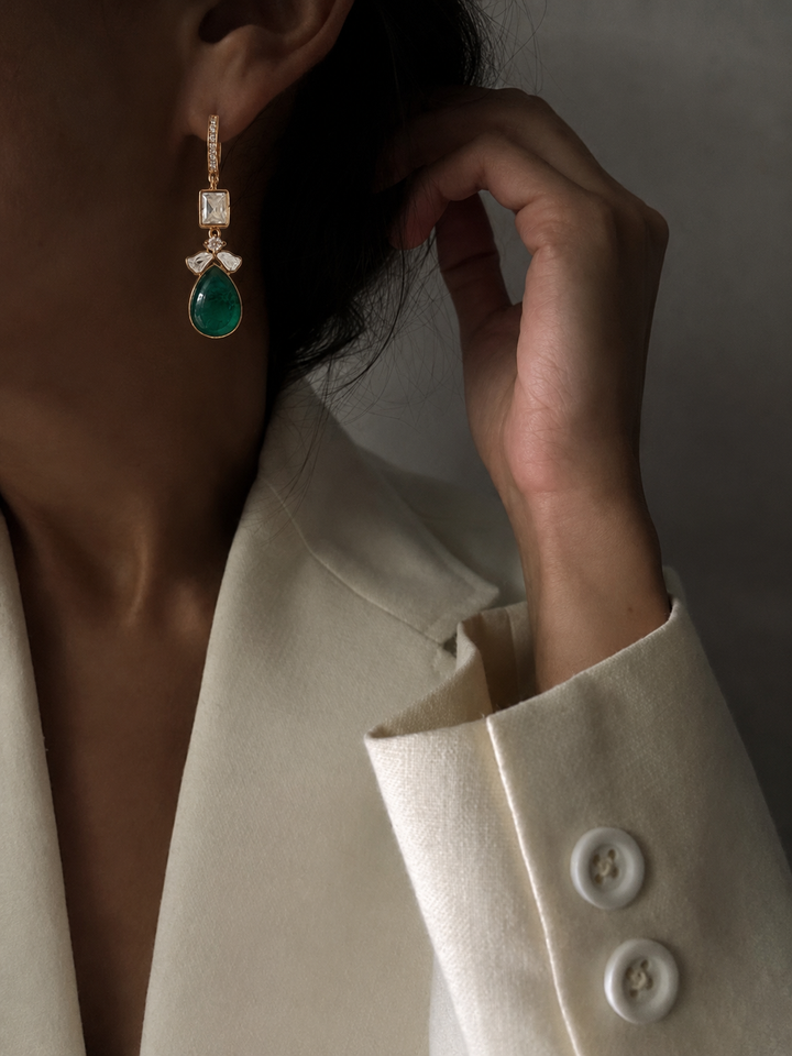 Emerald hue earring