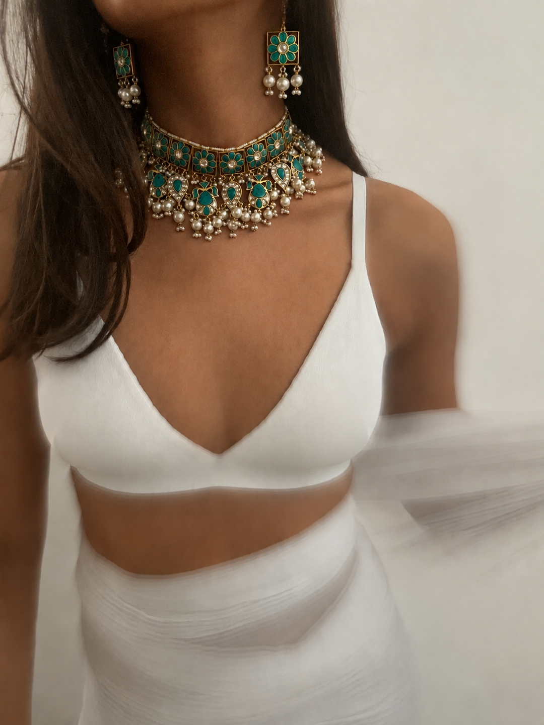 Turqoise bridal necklace set