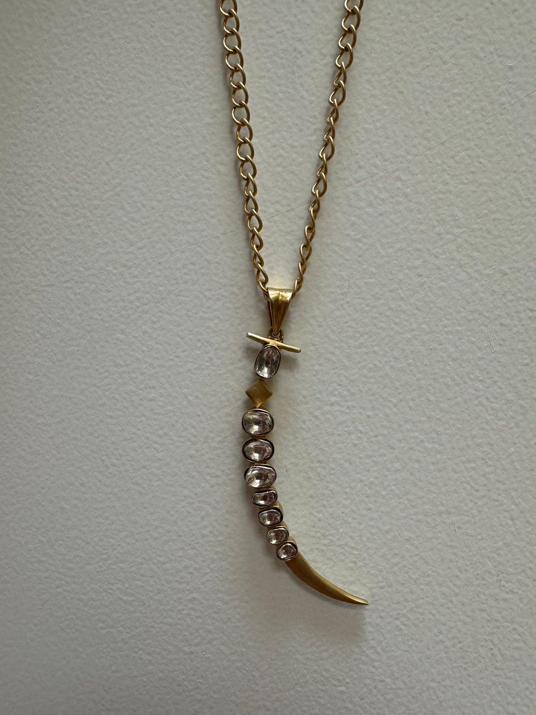 Crescent sword necklace