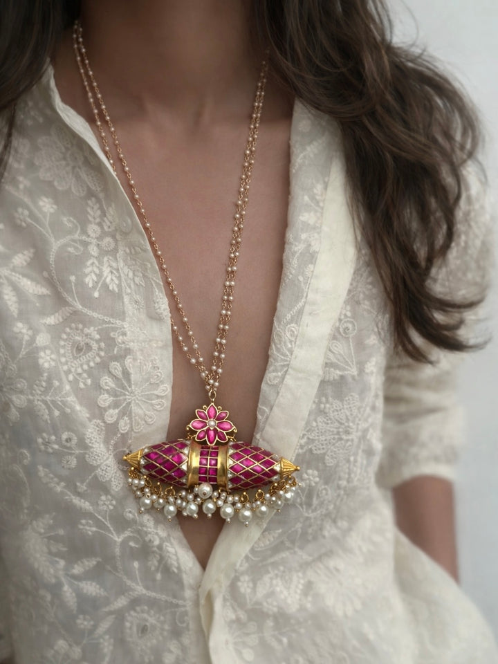 Taweez pink necklace