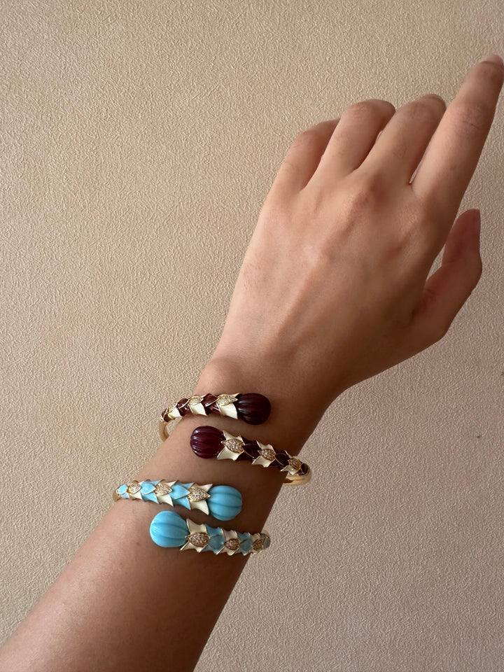 Serpent enamel bracelet