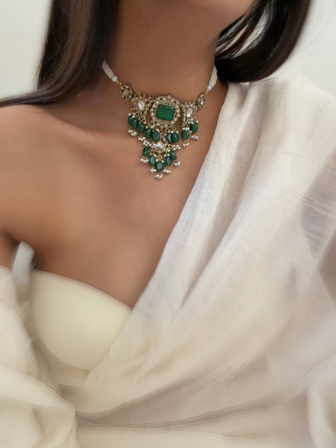 Sea whisperer green necklace set