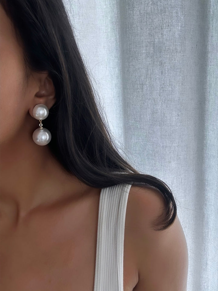 Duo Pearl Ball Earrings