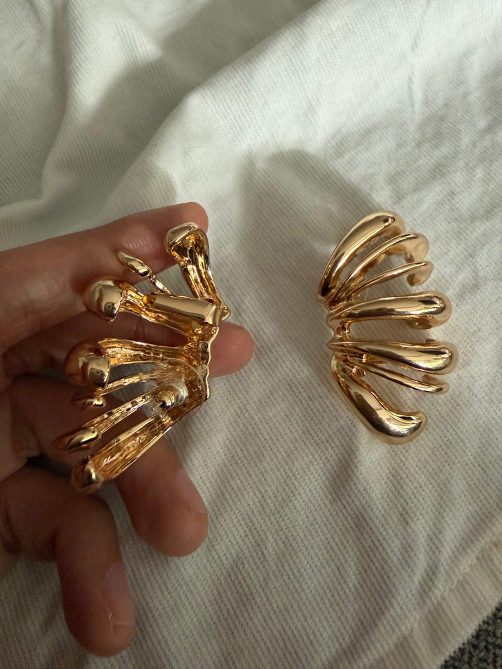 Rib ear cuff earrings