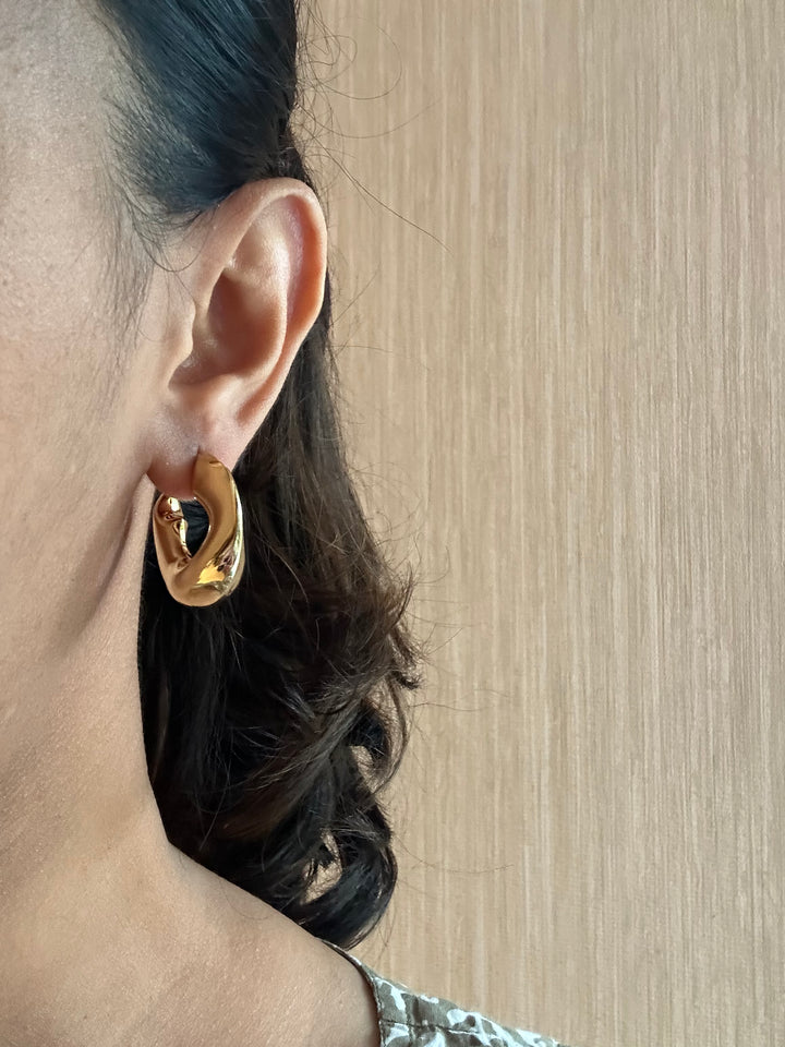 Chubby hoop earrings