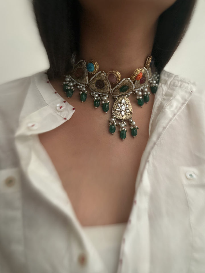 Navratan shala necklace