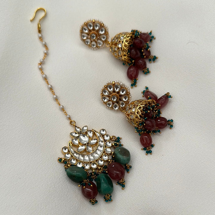 Blossom necklace earring tikka set