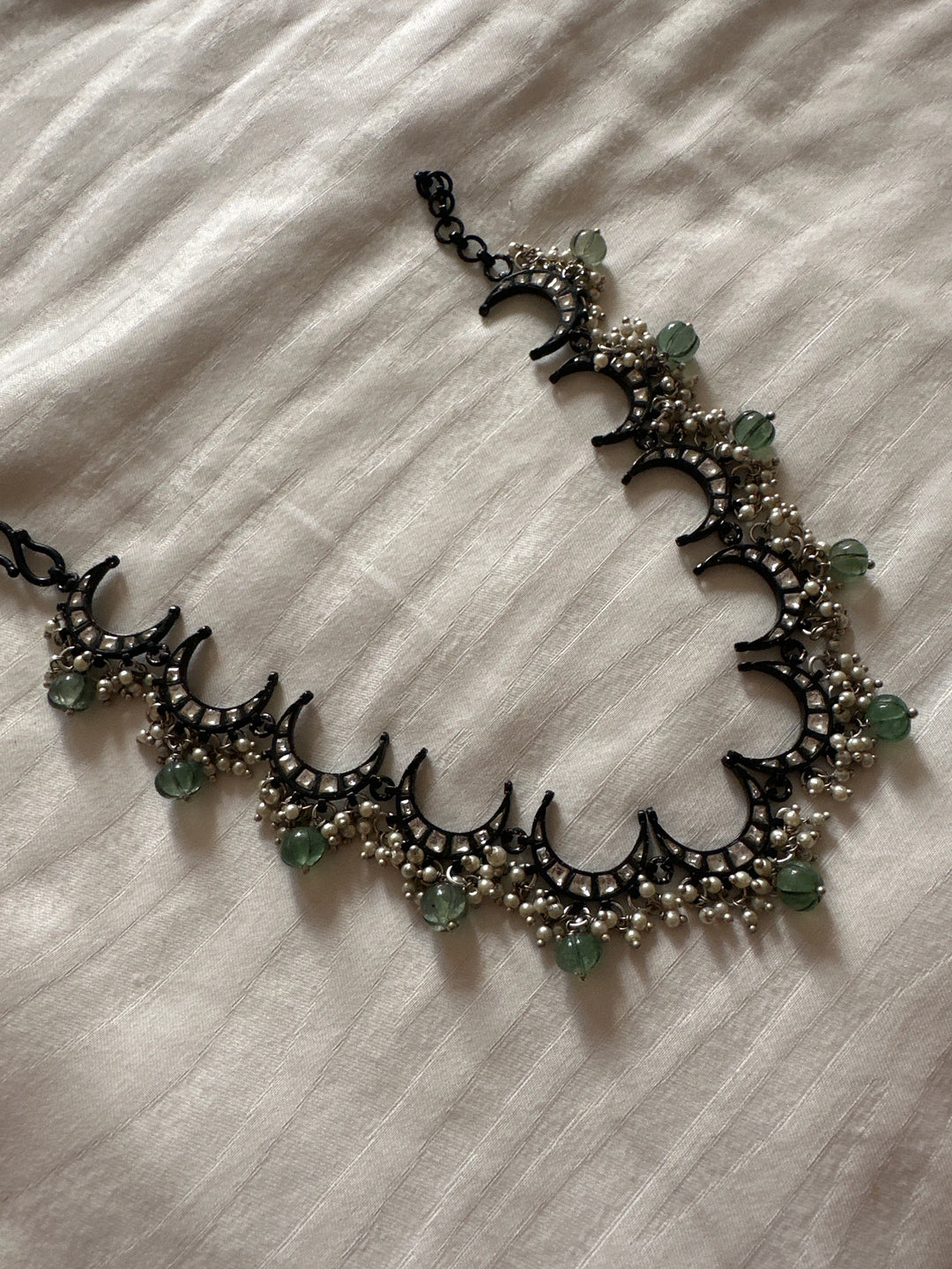 Charcoal chand necklace