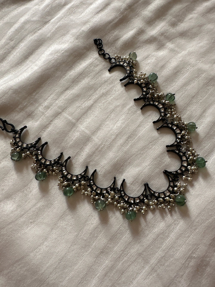 Charcoal chand necklace