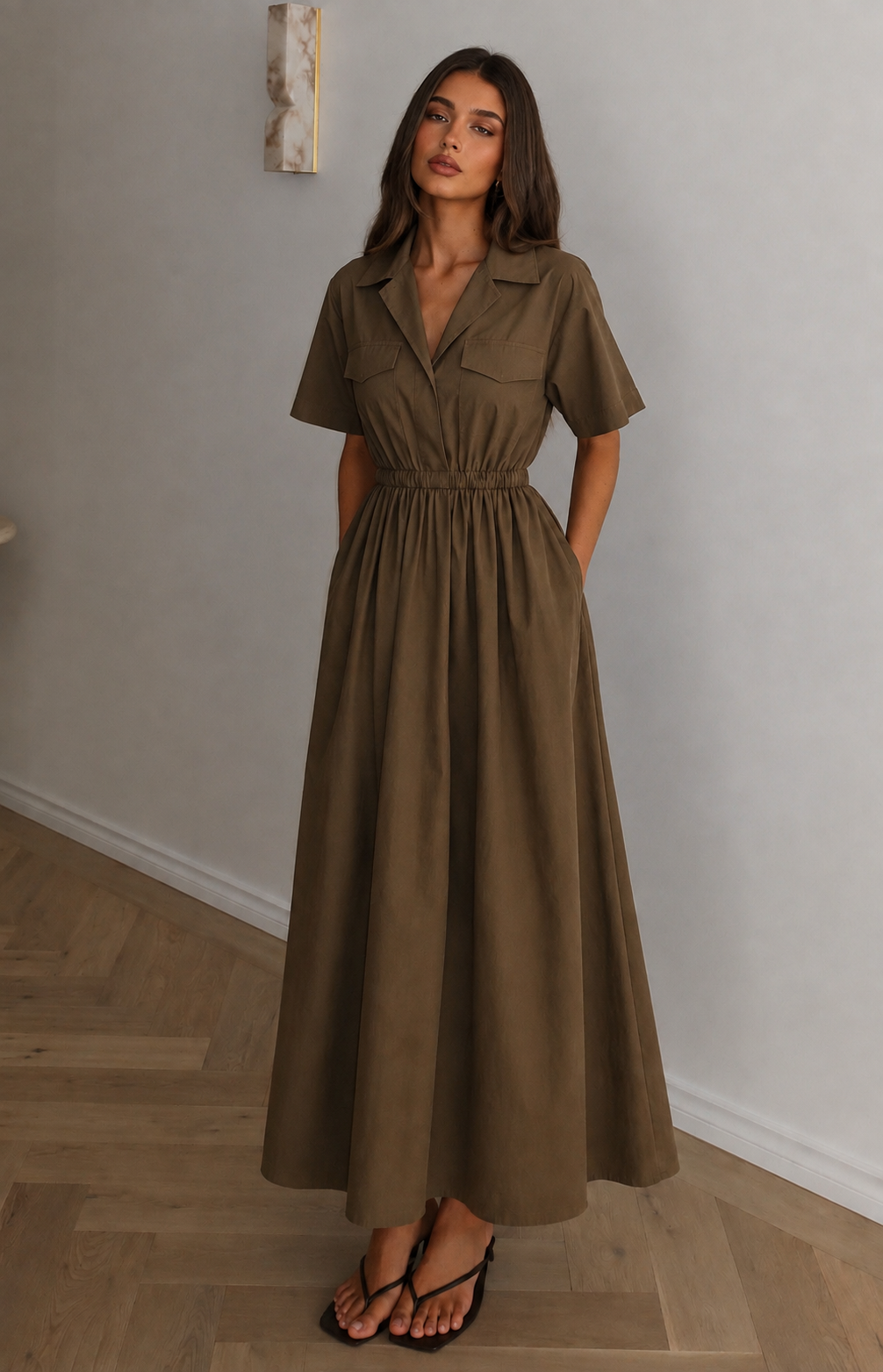 Brown safari dress