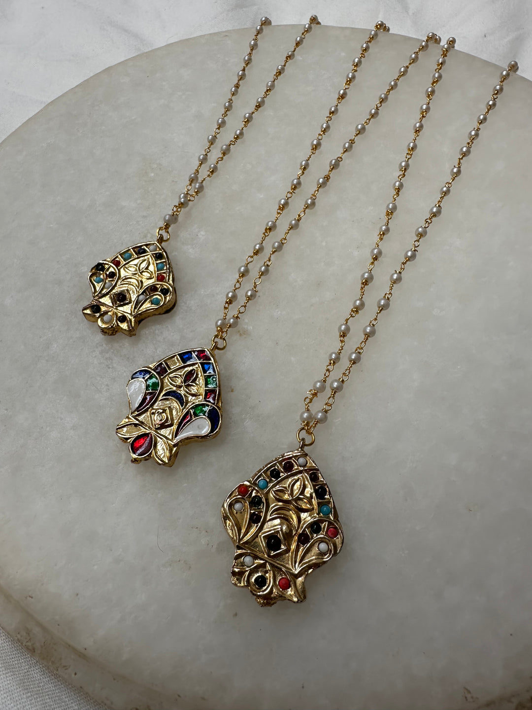 Navratan fish necklace