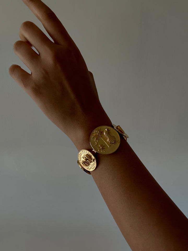 Majestic tiger coin bracelet