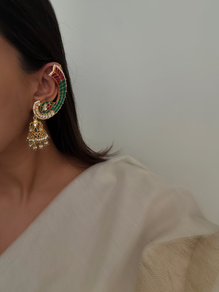 Bhanjeo green ear cuff earring