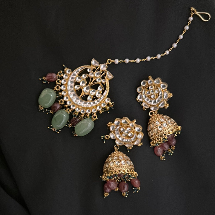 Kamal bridal tikka earring necklace set